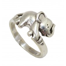 Women's 925 sterling silver ring elephant animal figure A 204